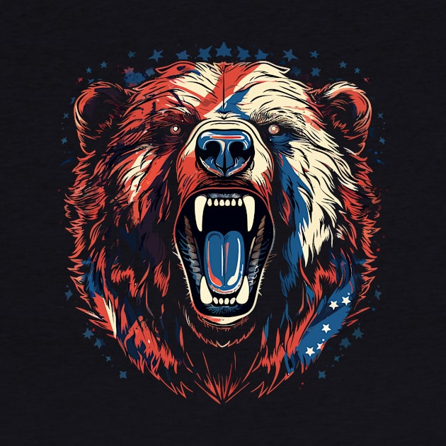 Patriotic Grizzly Bear by JH Mart